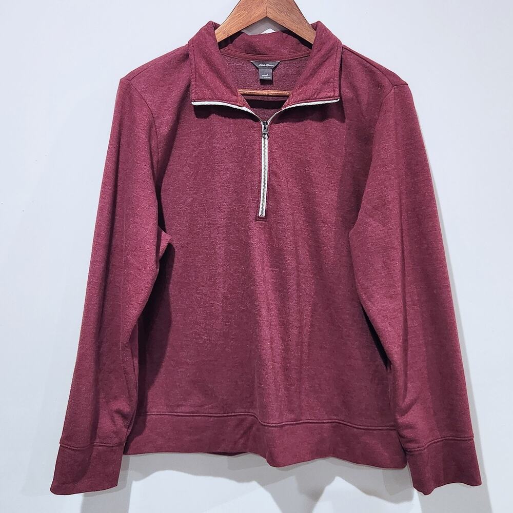 Eddie Bauer Womens Burgundy Quarter Zip Jacket Size Large Loungewear Outdoors